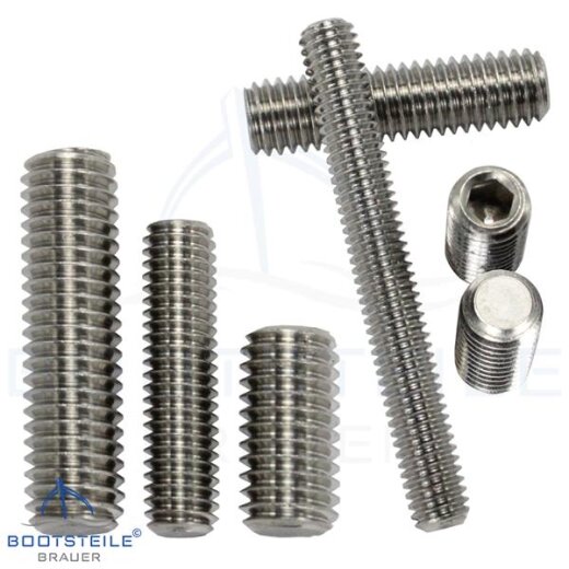 Vis sans tête à six pans creux et bout plat DIN 913 (ISO 4026) -  M4 - acier inoxydable A2 (AISI 304)