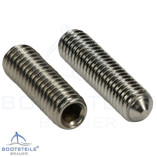Hexagon socket set screws with cone point DIN 914 (ISO 4027) - M6 X 5 mm - stainless steel A2 (AISI 304)