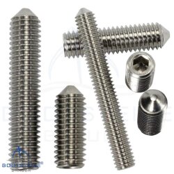 Hexagon socket set screws with cone point DIN 914 (ISO...