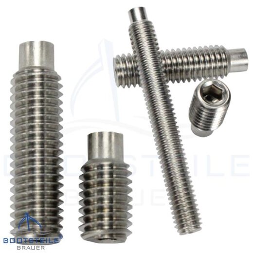 Hexagon socket set screws with dog point DIN 915 (ISO 4028) - M2 - stainless steel A2 (AISI 304)