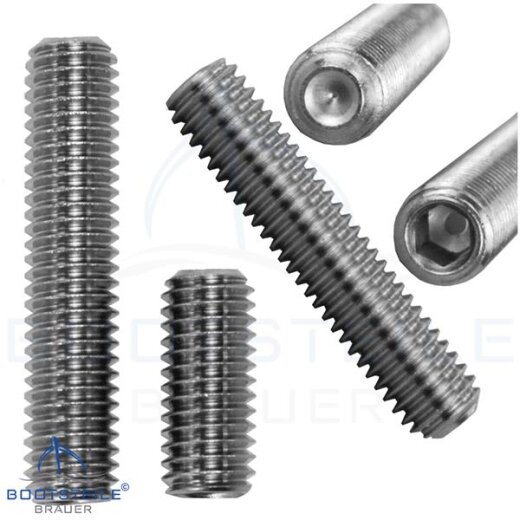 Hexagon socket set screws with cup point DIN 916 (ISO 4029) - M2,5 - Stainless steel A2 (AISI 304)