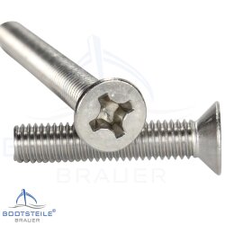 Cross recessed raised countersunk head screws DIN 966 H - M5 - acier inoxydable A2 (AISI 304)