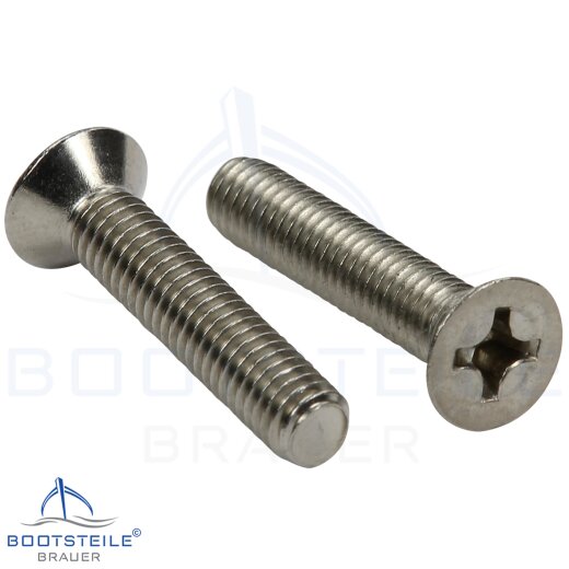 Cross recessed raised countersunk head screws DIN 966 H - M5 X 100 mm - acier inoxydable A2 (AISI 304)