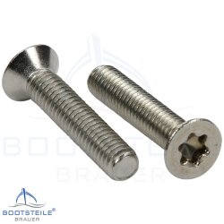 Hexalobular socket countersunk flat head screws ISO 14581 - M4 X 6 mm - T20 -  stainless steel A2 (AISI 304)
