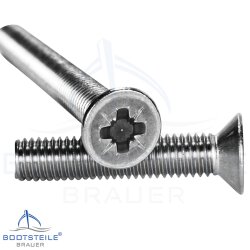 Vis à tête fraisée à empreinte cruciforme PZ DIN 965 - M6 X 20 mm - Acier inoxydable A2 (AISI 304)