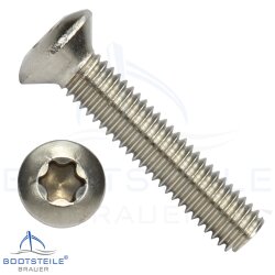 Hexalobular socket raised countersunk head screws ISO 14584 - M2 mm, TX4 - stainless steel A2 (AISI 304)