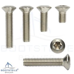 Hexalobular socket raised countersunk head screws ISO 14584 - M2,5 mm, TX4 - stainless steel A2 (AISI 304)