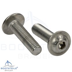 Hexagon socket button head screw flange fullthread ISO 7380-2 -  M4 - stainless steel A2 (AISI 304)