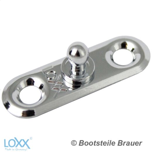 LOXX® Unterteil Lochplatte 34 x 11 mm, verschraubbar - Messing verchromt