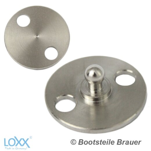 LOXX Plaque à vis ronde D= 24 mm - Acier inoxydable V2A AISI 304