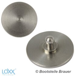 LOXX&reg; round plate for glueing D= 24 mm - Stainless...