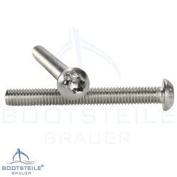 Button head screws with six lobe drive, fullthread ISO 7380-1 - M4 stainless steel A2 (AISI 304)