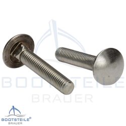 Mushroom head square neck bolts with fullthread DIN 603 M5 - stainless steel A2