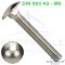 Mushroom head square neck bolts with fullthread DIN 603 M5 - stainless steel A2