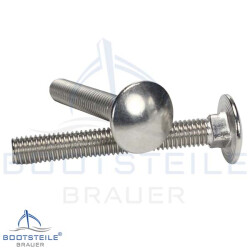 Mushroom head square neck bolts  DIN 603 M5 X 25/25 - stainless steel A2