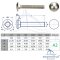 Mushroom head square neck bolts with fullthread DIN 603 M5 X 110/110 - stainless steel A2