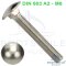 Mushroom head square neck bolts  DIN 603 M6 X 35/35 - stainless steel A2