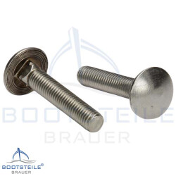 Mushroom head square neck bolts with fullthread DIN 603 M8 X 80/80 - stainless steel A2