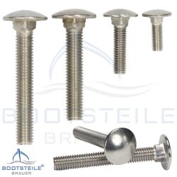 Mushroom head square neck bolts  DIN 603 M12 - stainless steel A2