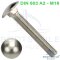 Mushroom head square neck bolts  DIN 603 M16 X 70/70 - stainless steel A2