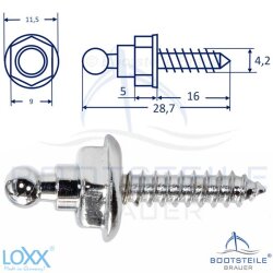 LOXX Holzschraube 4,2 x 16 mm mit erh&ouml;htem Kopf -...