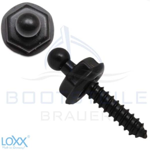 LOXX Blechschraube 4,2 x 12 für Holz, Kunststoff - Messing schwarz verchromt