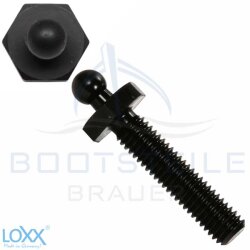 LOXX&reg; screw with metric thread M5 x 22 - Black chrome