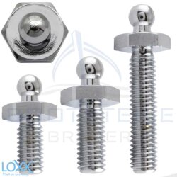LOXX® screw with metric thread M5-M6  - Chrome