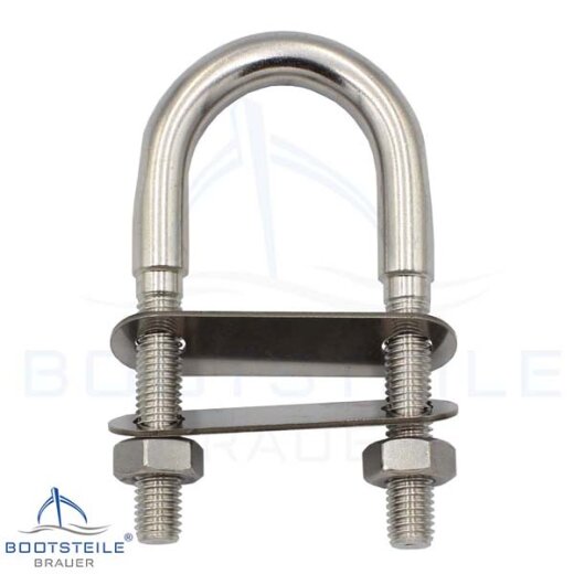U-bolt with 2 counter plates - Stainless steel A4