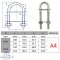 U-Bolzen, schwere Ausführung - Edelstahl A4 (AISI 316) (AISI 316)