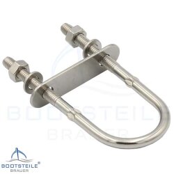 U-Bolzen mit Gegenplatte M5 x 80 x 40 mm - Edelstahl A2