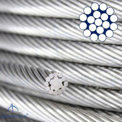 Wire rope hard/stiff 1x19 - Stainless steel V4A