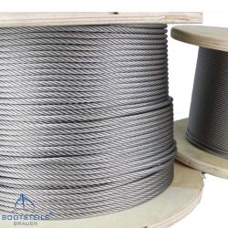 Wire rope soft/flexible 7x19 D= 2,5 mm - Stainless steel V4A AISI 316