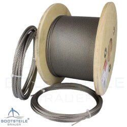 Edelstahl - Drahtseil 7x19 weich/flexibel D= 3 mm - Edelstahl A4 DIN 3060