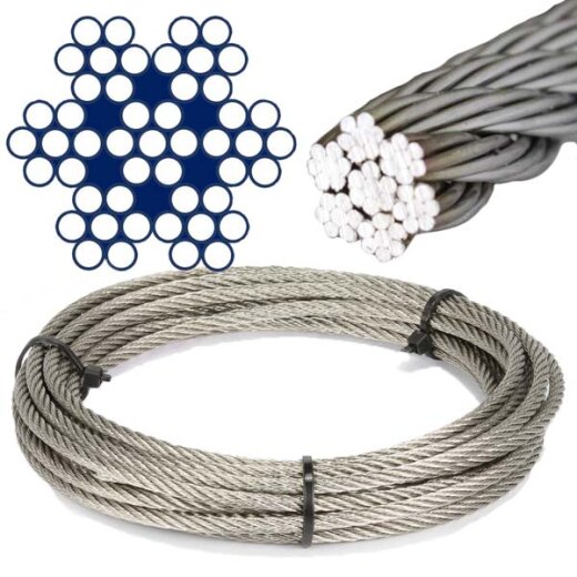 Wire rope semi-soft 7x7 - Stainless steel V4A