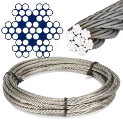 Wire rope semi-soft 7x7 D= 1 mm - Stainless steel V4A...