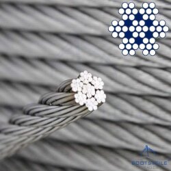 Câble souple 8038 - 7x7 - 5 mm - acier Inoxydable V4A (AISI 316)