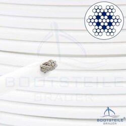 Câble souple gainé blanc PVC 7x7 - Acier Inoxydable V4A