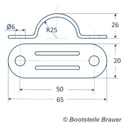 Rohrschelle HALB D= 25 mm - Edelstahl A2 AISI 304