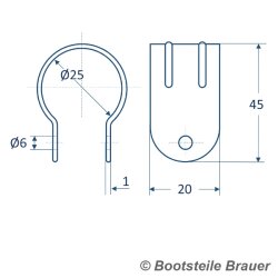Rohrschelle VOLL D= 25 mm - Edelstahl A2 AISI 304