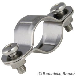 Pipe clamp, single D= 25 mm - stainless steel A2 AISI 304