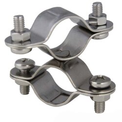 Rohrschelle DOPPELT MIT WIRBEL D= 25 mm - Edelstahl A2...