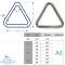 Anneau triangle 5 x 25 mm soudé, poli - Acier Inoxydable V2A