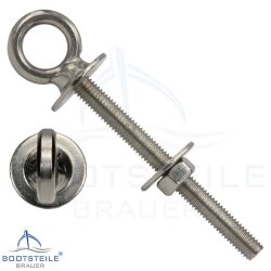 Eye bolt with plate and metric thread M6 x 30 - Stainless...