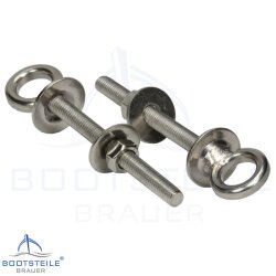 Eye bolt with plate and metric thread M6 x 60 - Stainless steel V4A