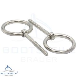 Eye bolt with wood thread and ring - Stainless steel V4A