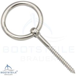 Augbolzen mit Ring und Holzgewinde 5 x 50 - Edelstahl A4...
