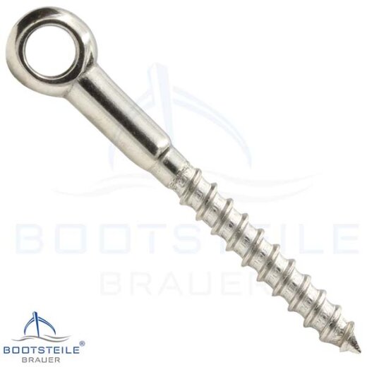 Eye bolt with wood thread - Stainless steel V4A