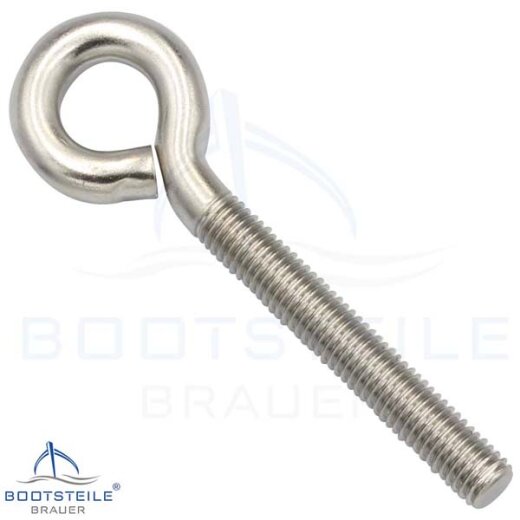 Screw eye with metric thread M4 x 10 mm - Stainless steel V2A