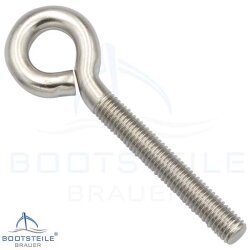 Screw eye with metric thread M4 x 10 mm - Stainless steel...